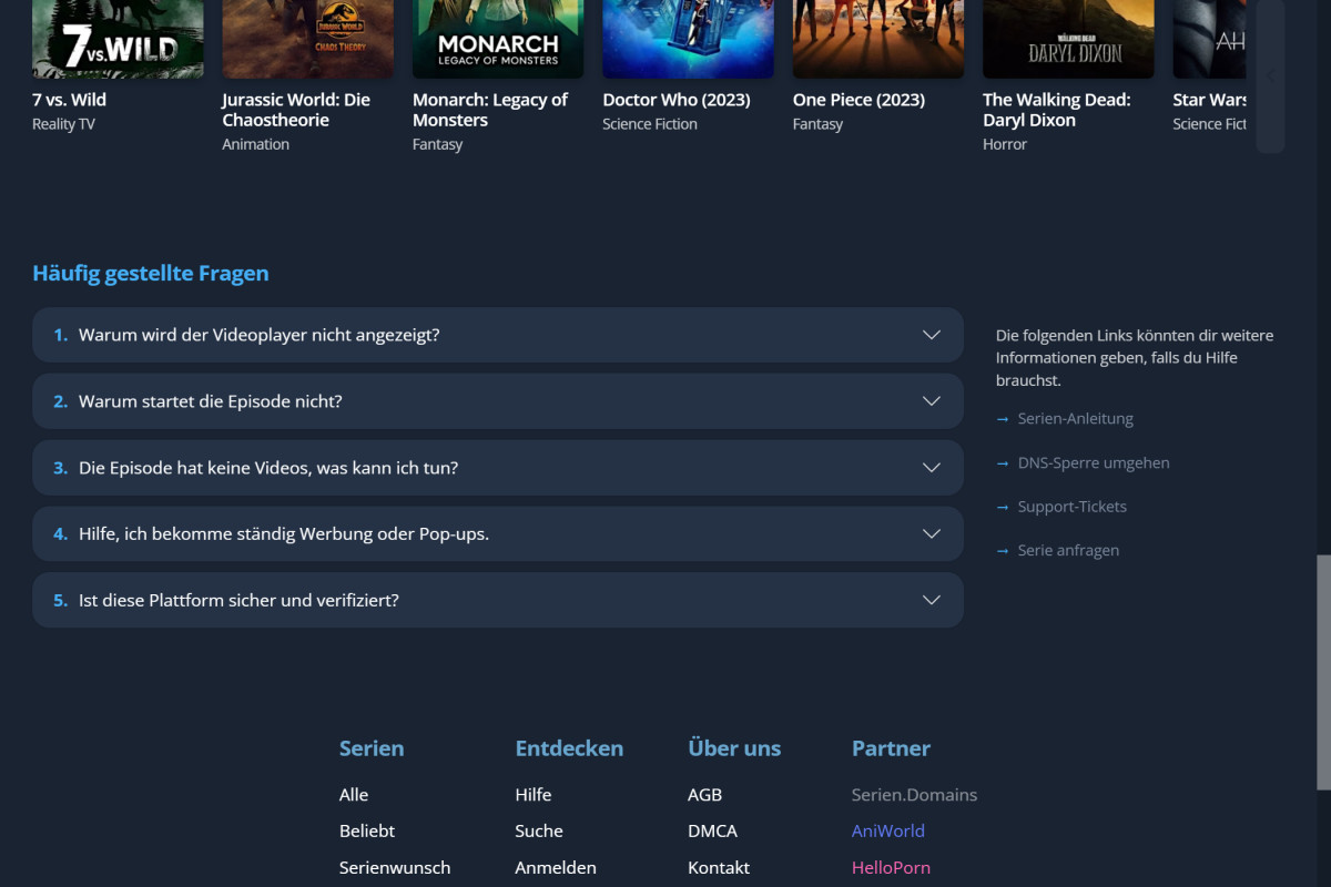 Episoden-FAQ-Bereich